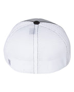Rear View of Grey/ White/ Black Tri Pulse Sportmesh R-Flex Cap - 172