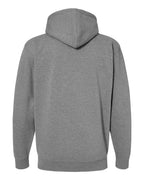 Rear View of Gunmetal Heather Heavyweight Full-Zip Hooded Sweatshirt - IND4000Z
