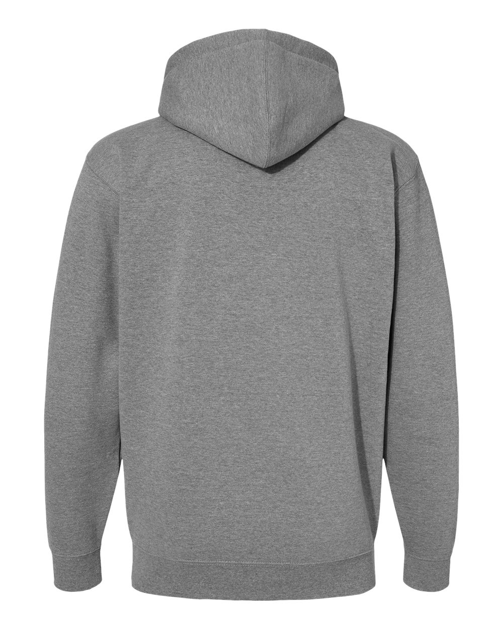 Rear View of Gunmetal Heather Heavyweight Full-Zip Hooded Sweatshirt - IND4000Z