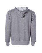 Rear View of Gunmetal Heather Midweight Hooded Sweatshirt - SS4500