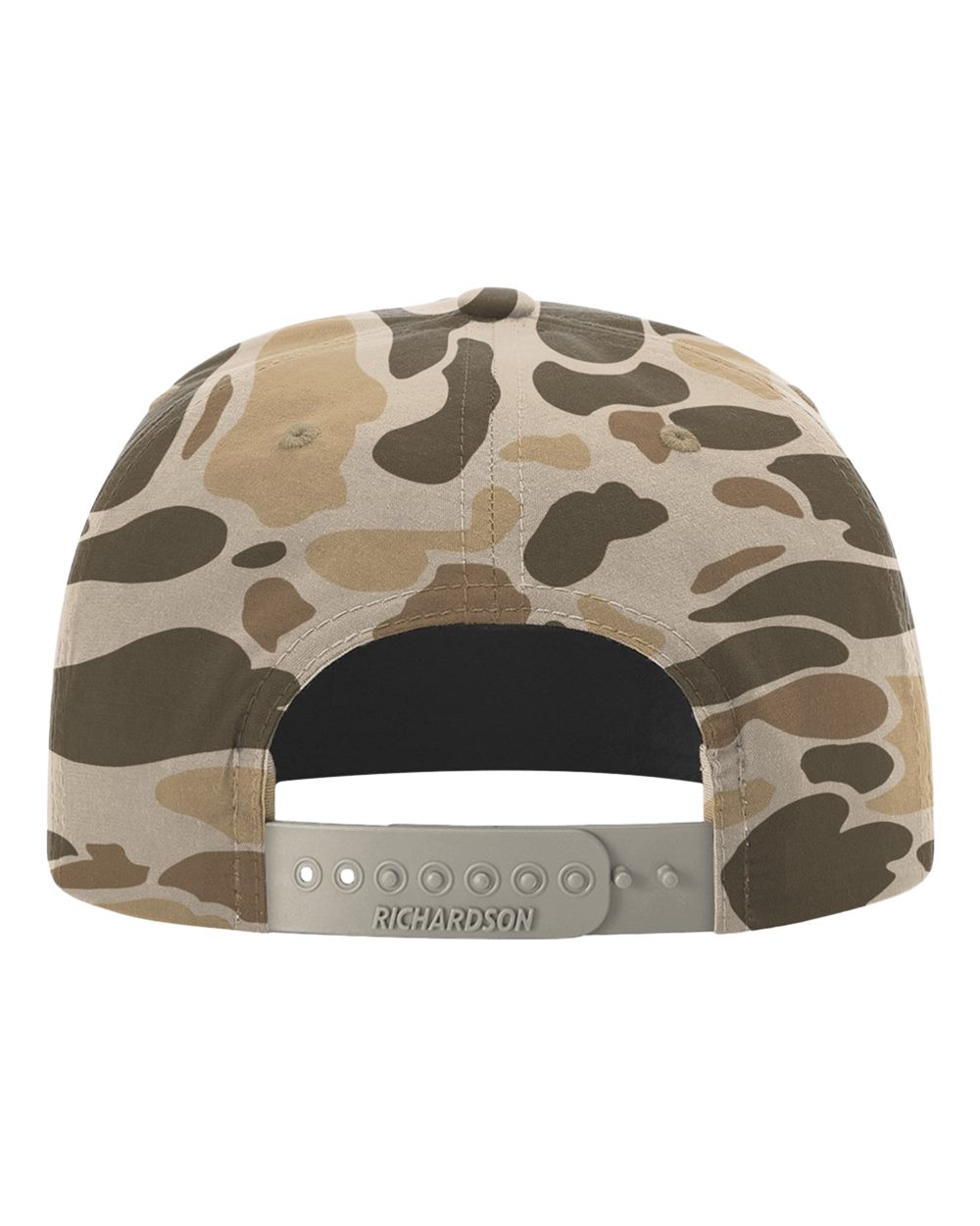 Rear View of Harvest Duck Camo/ Light Brown Printed Umpqua Gramps Cap - 256P