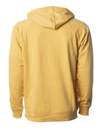 Rear View of Harvest Gold Icon Lightweight Loopback Terry Hooded Sweatshirt - SS1000