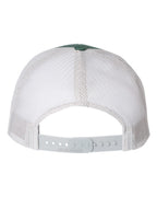 Rear View of Heather Dark Green/ Silver Low Pro Trucker Cap - 115