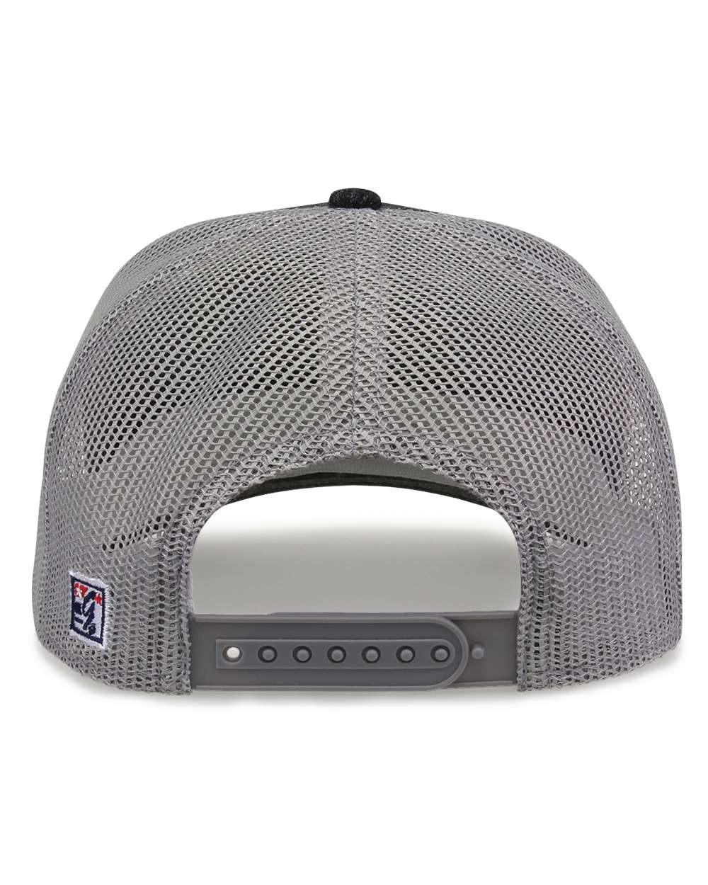 Rear View of Heather Dark Grey Everyday Trucker Cap - GB452E