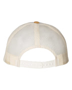 Rear View of Heather Grey/ Birch/ Amber Gold Low Pro Trucker Cap - 115