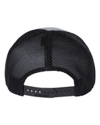 Rear View of Heather Grey/ Black 112+ R-Flex Adjustable Trucker Cap - 112PL