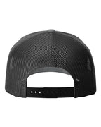 Rear View of Heather Grey/ Black Five-Panel Trucker with Rope Cap - 112FPR