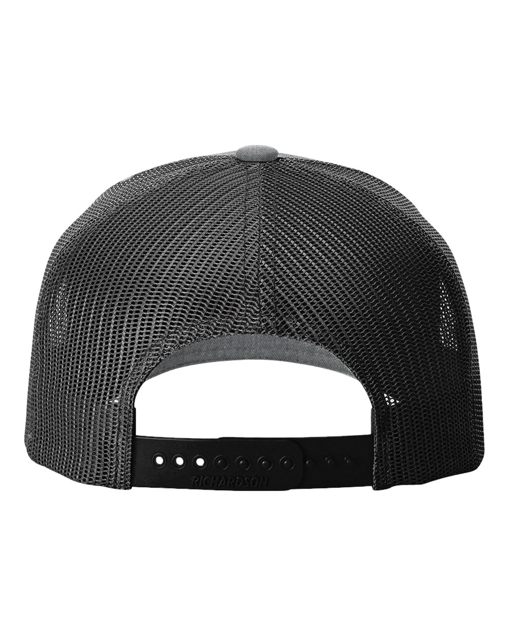 Rear View of Heather Grey/ Black Five-Panel Trucker with Rope Cap - 112FPR