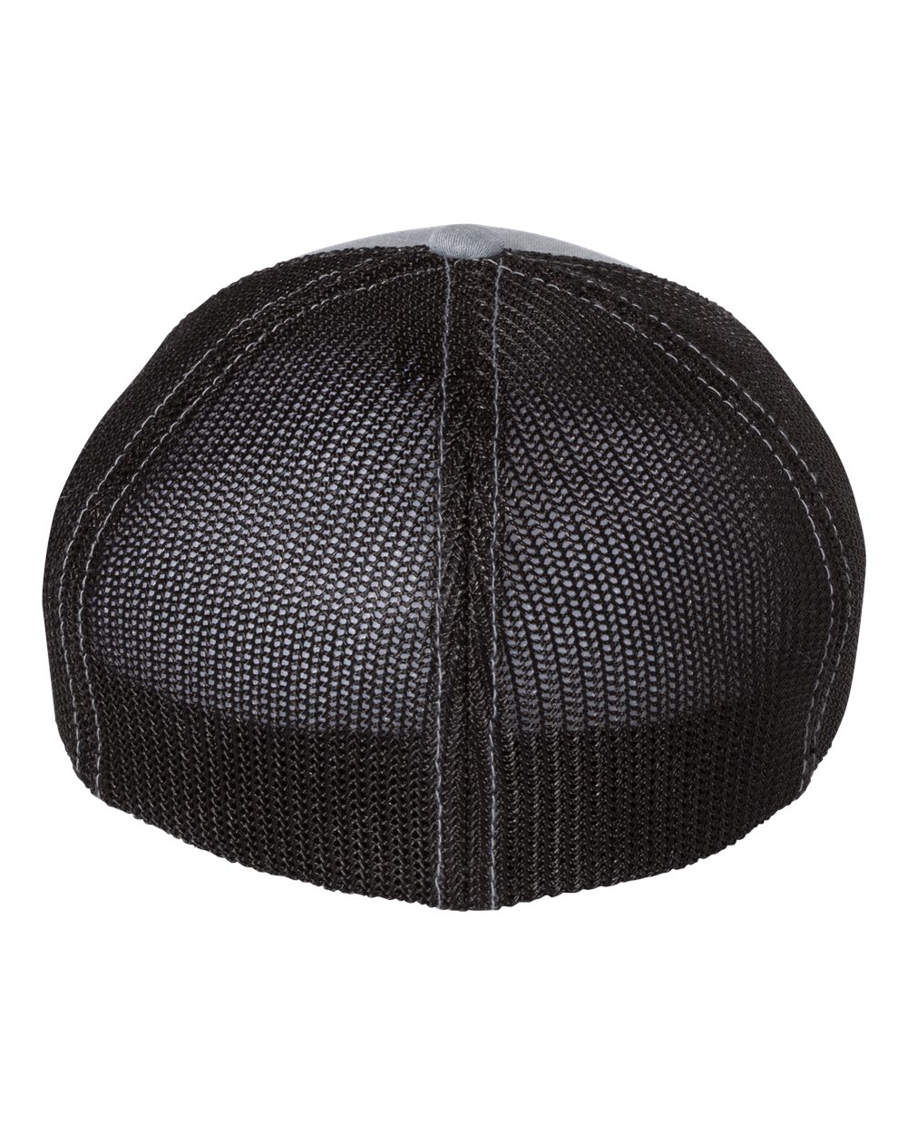Rear View of Heather Grey/ Black R-Flex Trucker Cap - 110