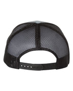 Rear View of Heather Grey/ Black Retro Trucker Cap - 6606