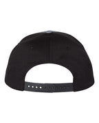 Rear View of Heather Grey/ Black Twill Back Trucker Cap - 312