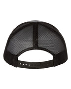 Rear View of Heather Grey/ Black Youth Trucker Snapback Cap - 112Y