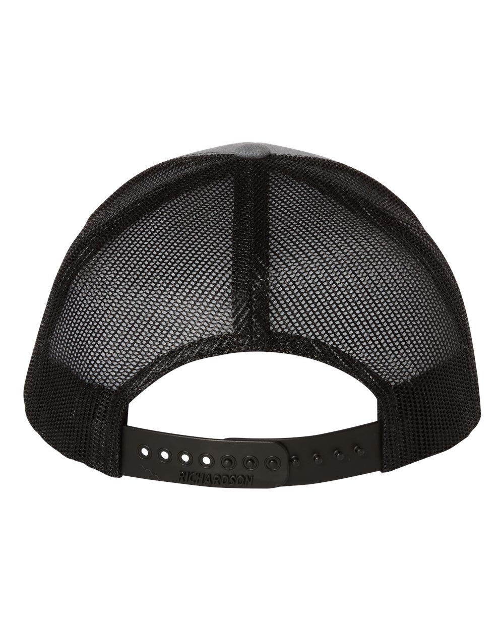 Rear View of Heather Grey/ Black Youth Trucker Snapback Cap - 112Y