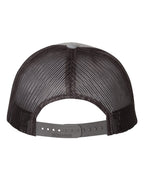 Rear View of Heather Grey/ Dark Charcoal Low Pro Trucker Cap - 115