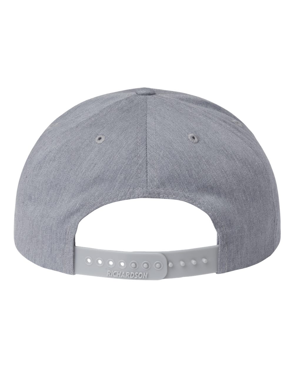 Rear View of Heather Grey Pinch Front Structured Snapback Trucker Cap - 255