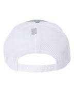 Rear View of Heather Grey/ White 112+ R-Flex Adjustable Trucker Cap - 112PL