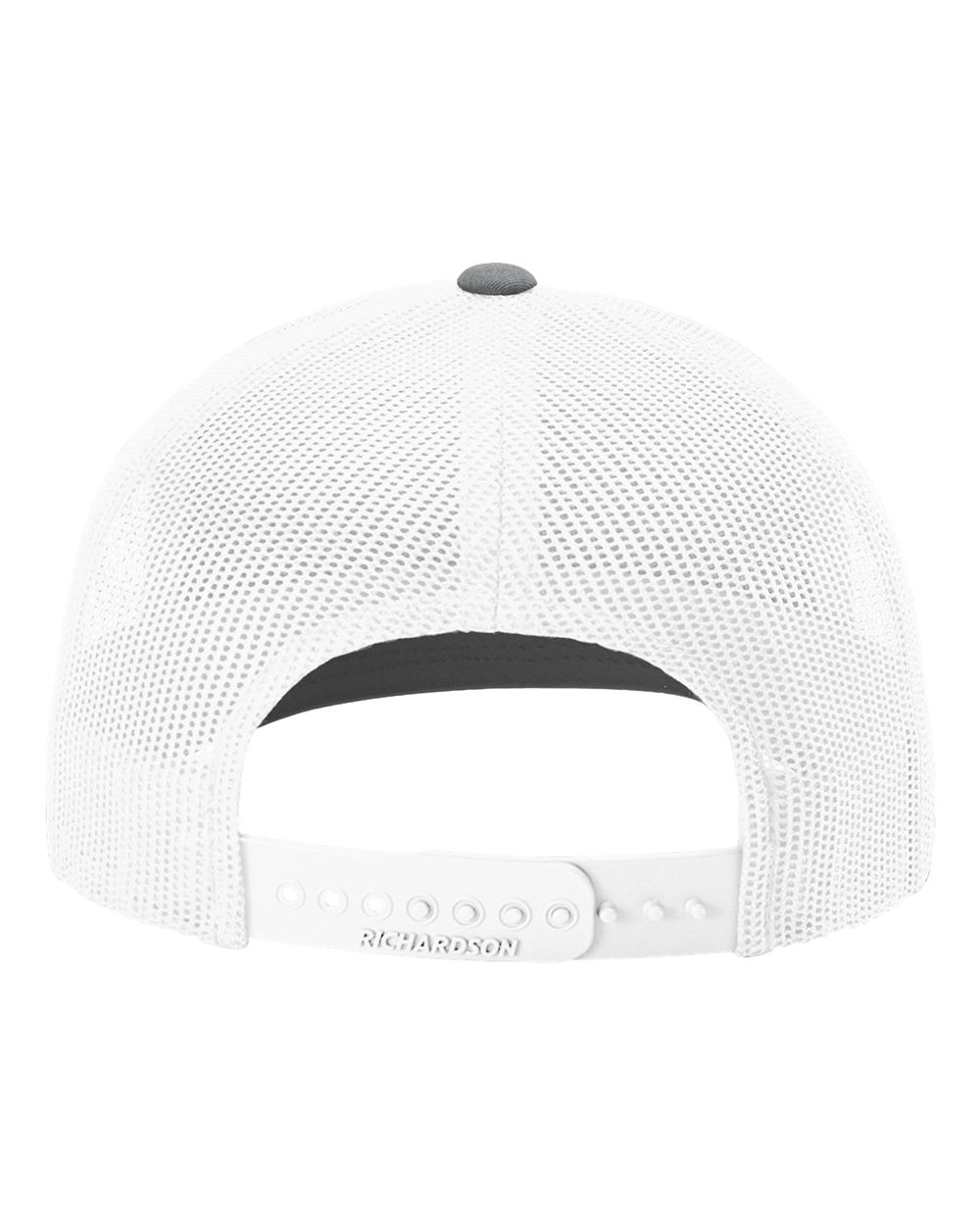 Rear View of Heather Grey/ White Snapback Trucker Cap - 112