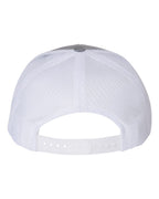 Rear View of Heather Grey/ White Youth Trucker Snapback Cap - 112Y
