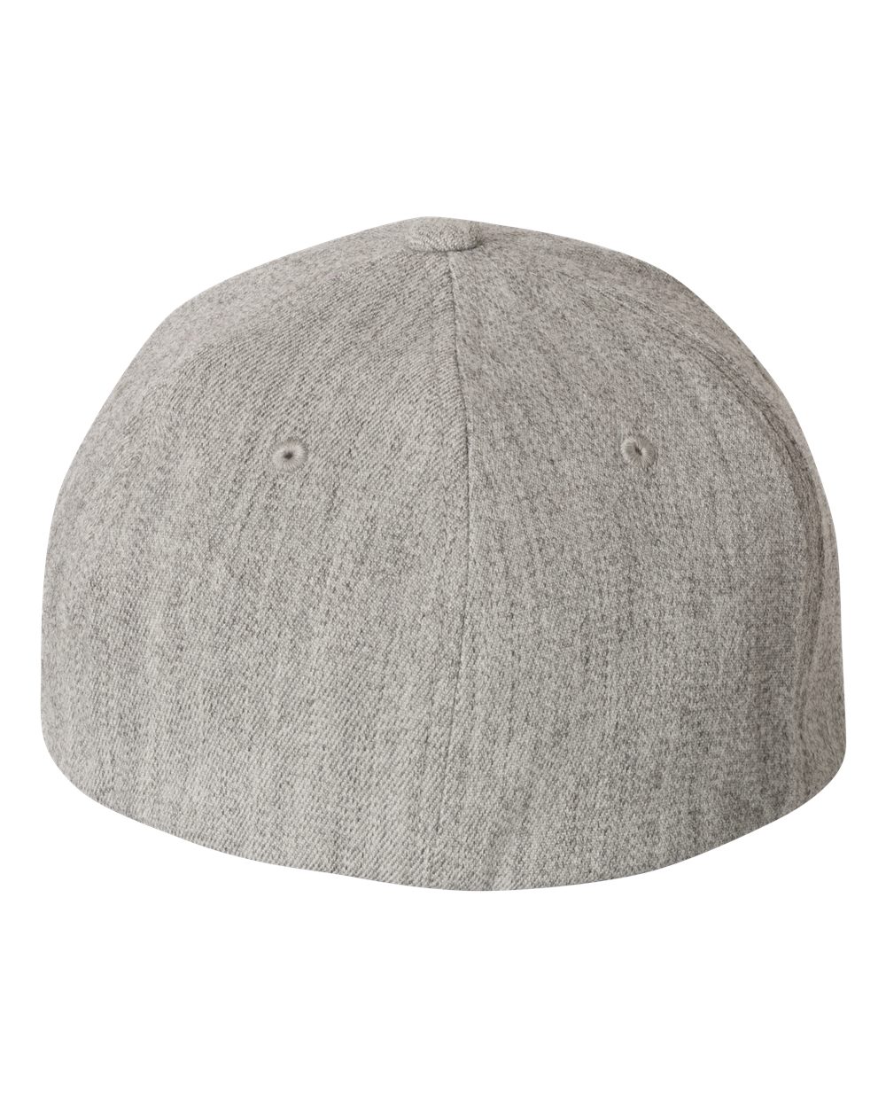 Rear View of Heather Grey Wool-Blend Cap - 6477