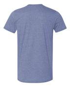 Rear View of Heather Indigo Softstyle® T-Shirt - 64000
