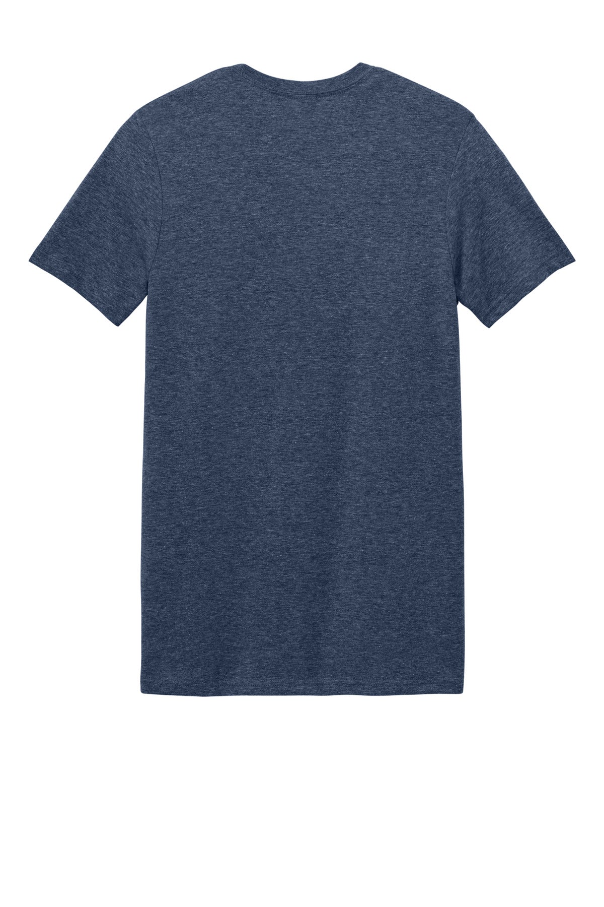 Rear View of Heather Navy Gildan Softstyle T-Shirt. 64000