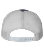 Rear View of Heather Navy/ Light Grey Low Pro Trucker Cap - 115