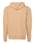 Rear View of Heather Sand Dune Sponge Fleece Full-Zip Hoodie - 3739