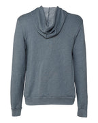 Rear View of Heather Slate Sponge Fleece Full-Zip Hoodie - 3739