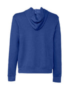 Rear View of Heather True Royal Sponge Fleece Full-Zip Hoodie - 3739