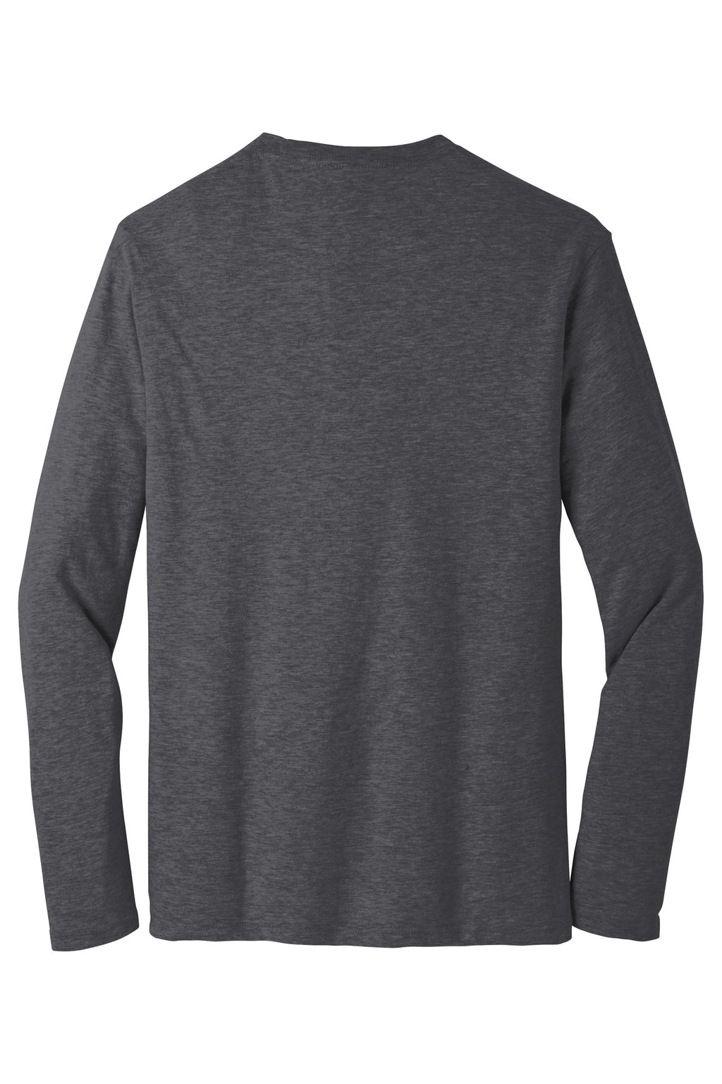 Rear View of Heathered Char District Very Important Tee Long Sleeve. DT6200