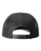 Rear View of Hot Pink/ Black Low Pro Trucker Cap - 115