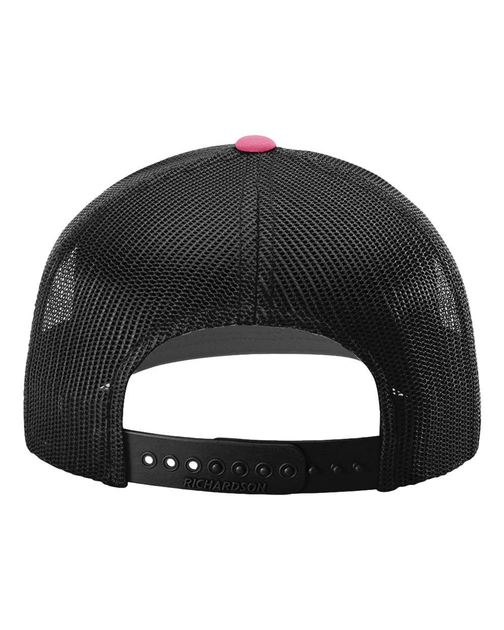 Rear View of Hot Pink/ Black Snapback Trucker Cap - 112