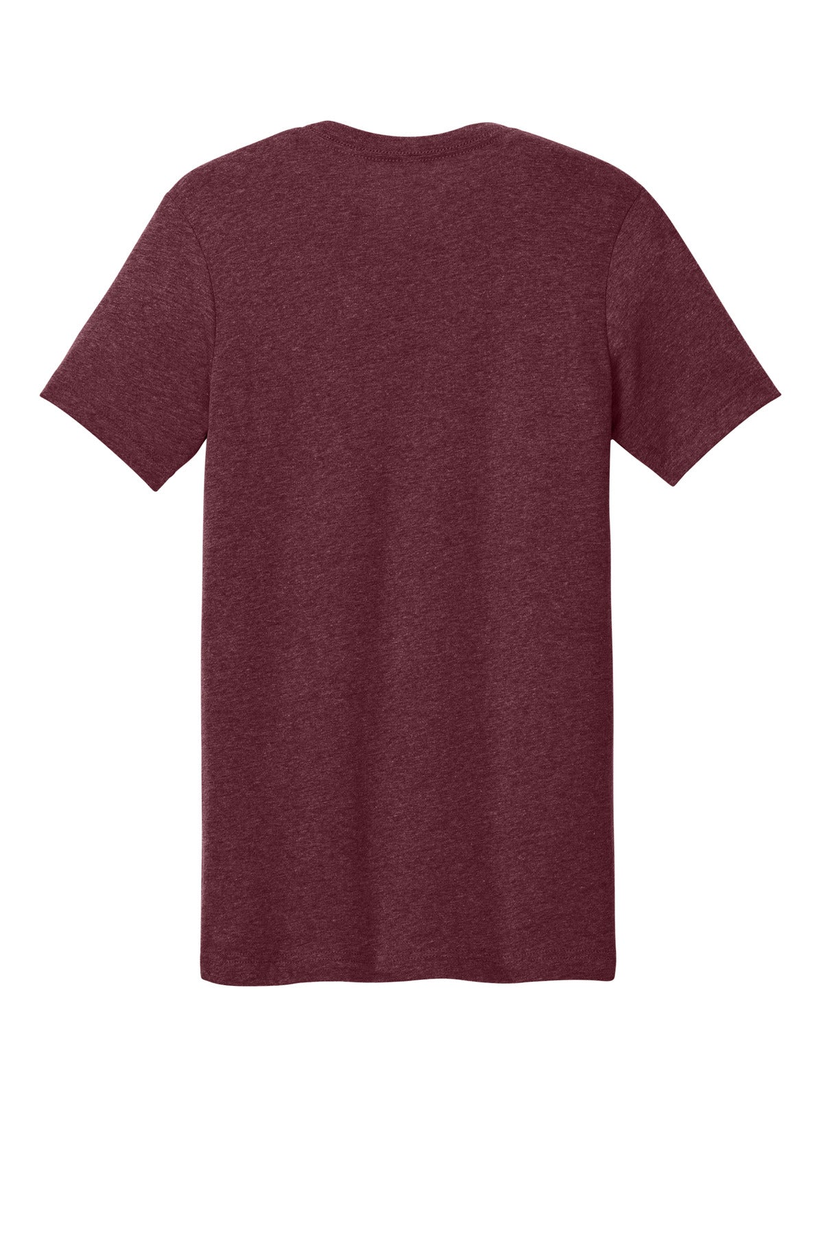 Rear View of Ht Cardinal BELLA+CANVAS Unisex Heather CVC Short Sleeve Tee. BC3001CVC