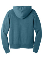 Rear View of Ht Deep Teal BELLA+CANVAS Unisex Sponge Fleece Pullover Hoodie. BC3719