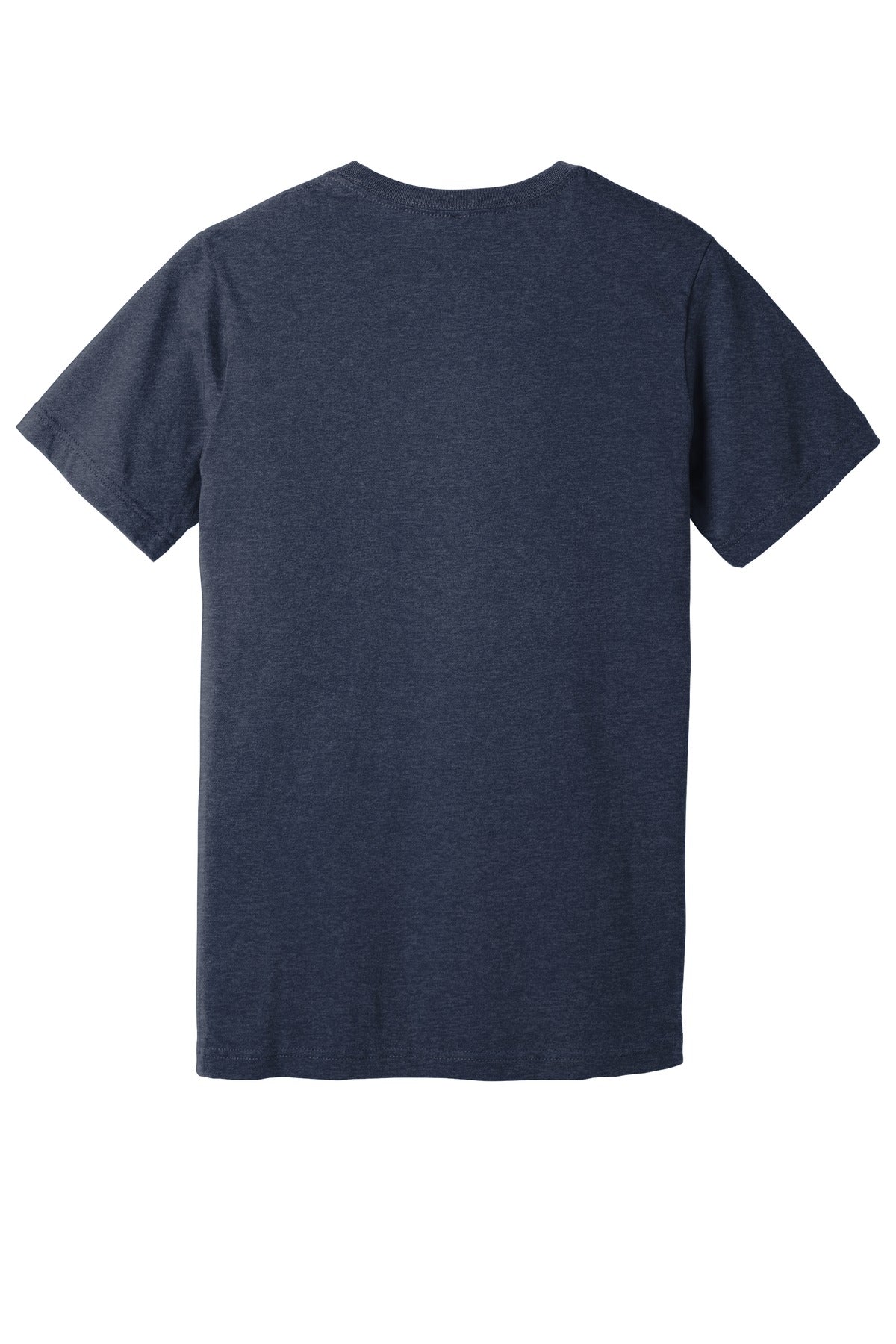Rear View of Ht Midnight Ny BELLA+CANVAS Unisex Heather CVC Short Sleeve Tee. BC3001CVC