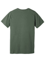 Rear View of Ht Military Gn BELLA+CANVAS Unisex Heather CVC Short Sleeve Tee. BC3001CVC