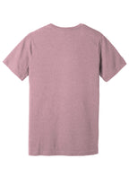Rear View of Ht Orchid BELLA+CANVAS Unisex Heather CVC Short Sleeve Tee. BC3001CVC
