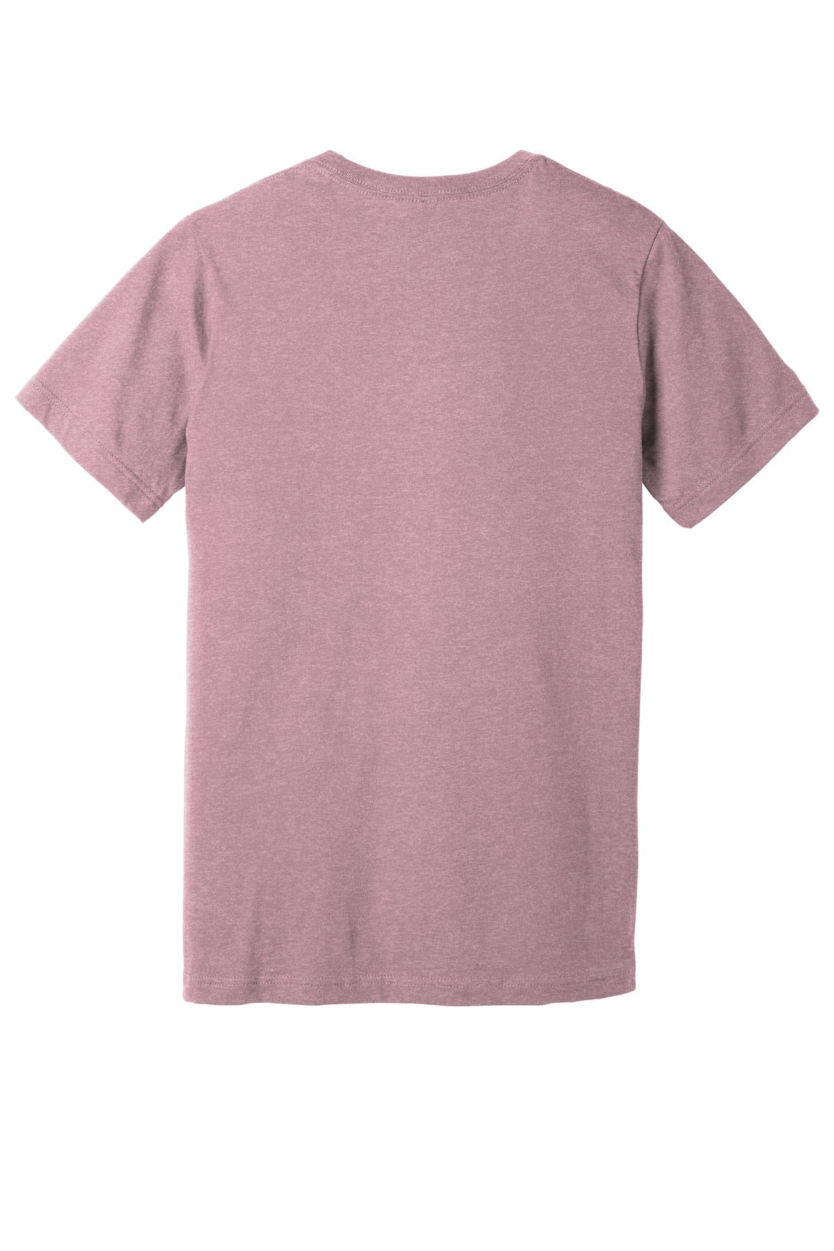 Rear View of Ht Orchid BELLA+CANVAS Unisex Heather CVC Short Sleeve Tee. BC3001CVC