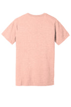 Rear View of Ht Prm Peach BELLA+CANVAS Unisex Heather CVC Short Sleeve Tee. BC3001CVC
