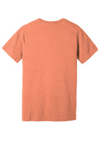 Rear View of Ht Prm Sunset BELLA+CANVAS Unisex Heather CVC Short Sleeve Tee. BC3001CVC