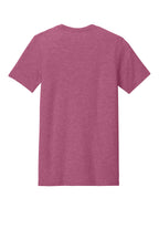 Rear View of Ht Raspberry BELLA+CANVAS Unisex Heather CVC Short Sleeve Tee. BC3001CVC