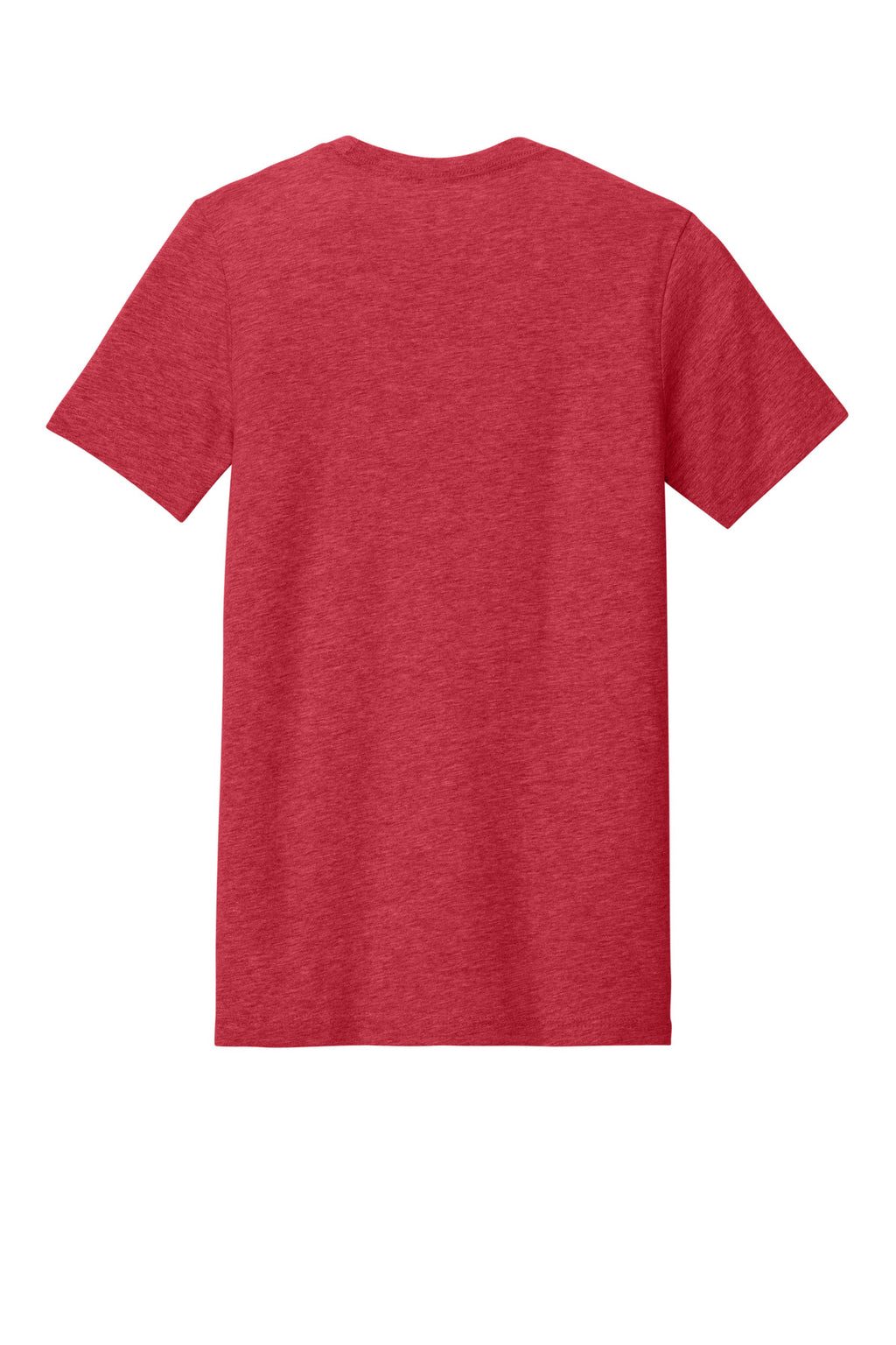 Rear View of Ht Red BELLA+CANVAS Unisex Heather CVC Short Sleeve Tee. BC3001CVC