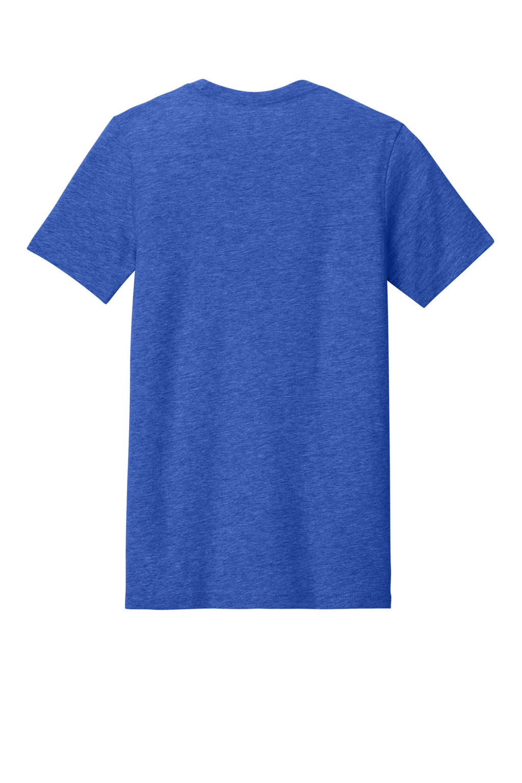 Rear View of Ht True Royal BELLA+CANVAS Unisex Heather CVC Short Sleeve Tee. BC3001CVC