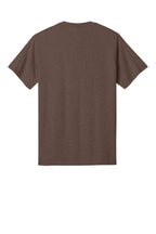 Rear View of HtDkChocBr Port & Co Core Cotton Tee. PC54