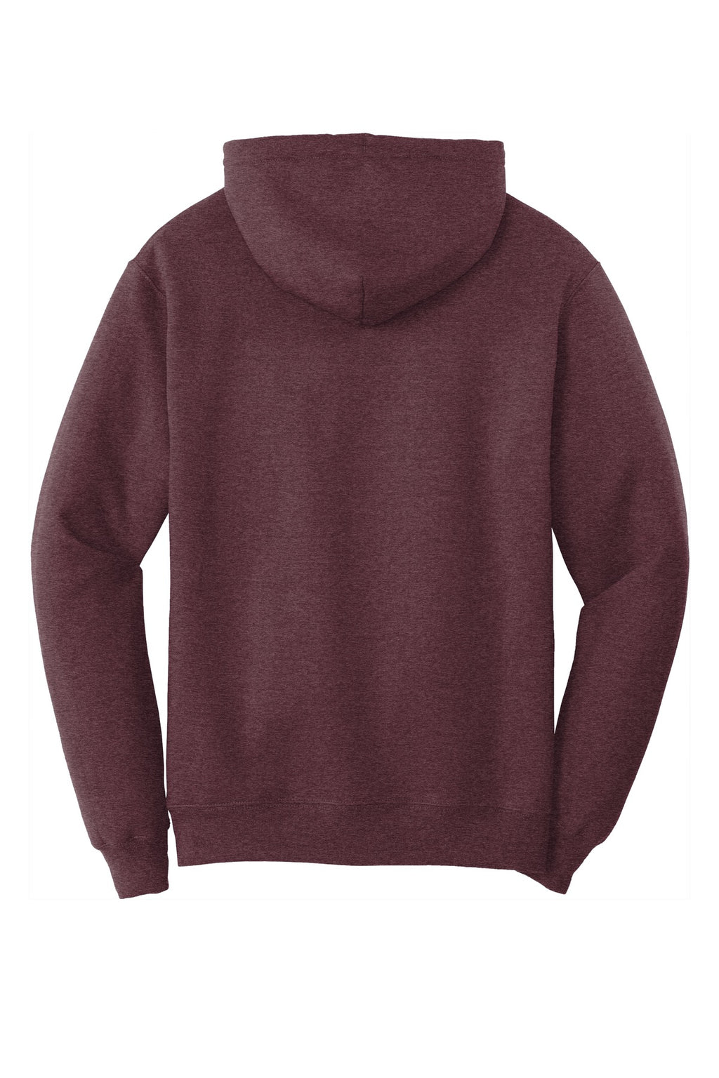 Rear View of Hthr Ath Marn Port & Co Core Fleece Pullover Hooded Sweatshirt. PC78H