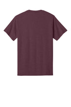Rear View of Hthr Ath Mroon Port & Co Core Cotton Tee. PC54