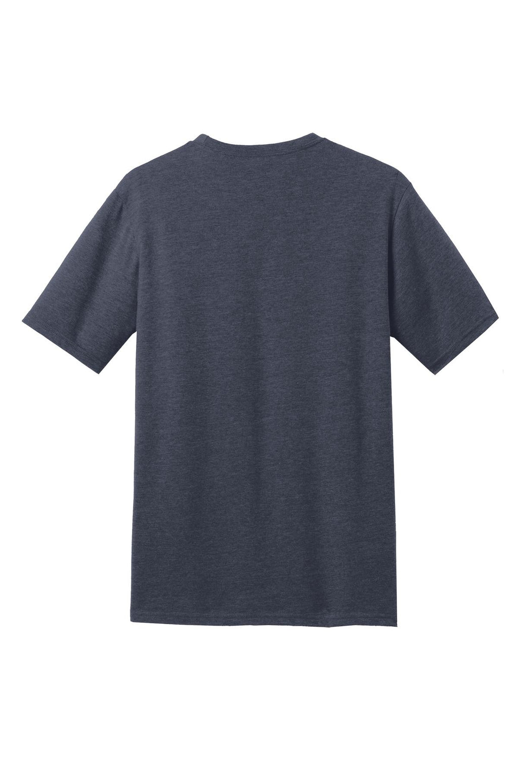 Rear View of Hthr Navy District Perfect Blend CVC Tee. DM108
