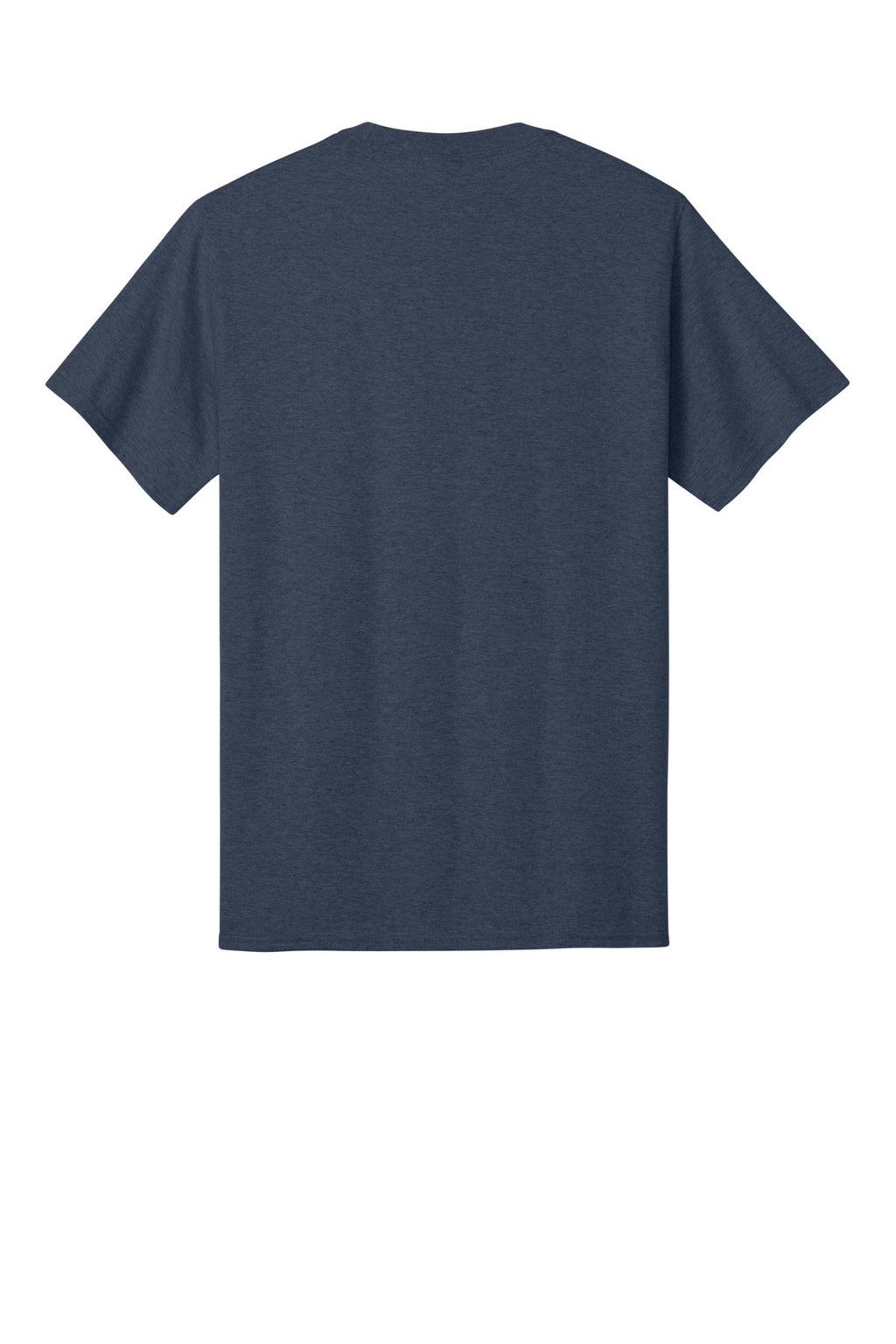 Rear View of Hthr Navy Port & Co Core Cotton Tee. PC54
