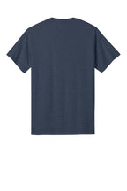Rear View of Hthr Navy Port & Co Core Cotton Tee. PC54