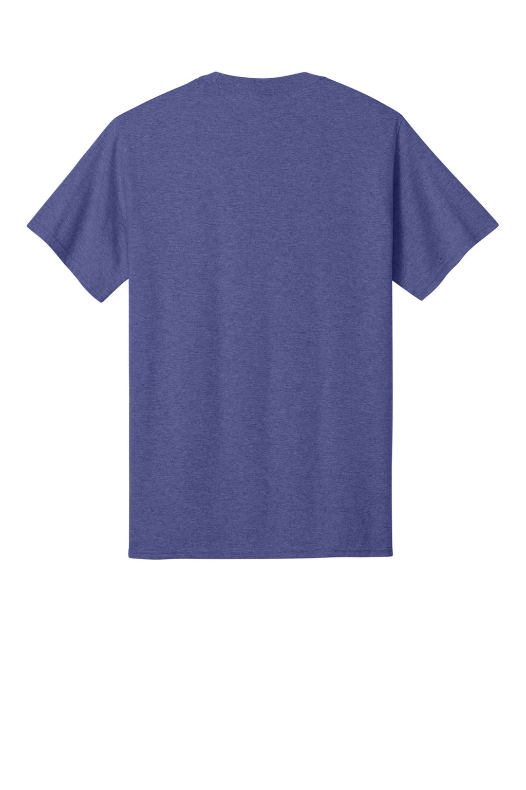 Rear View of Hthr Purple Port & Co Core Cotton Tee. PC54